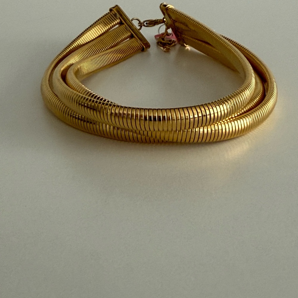 Jennifer Miller NIB triple strand gold plated snake choker - Picture 6 of 9